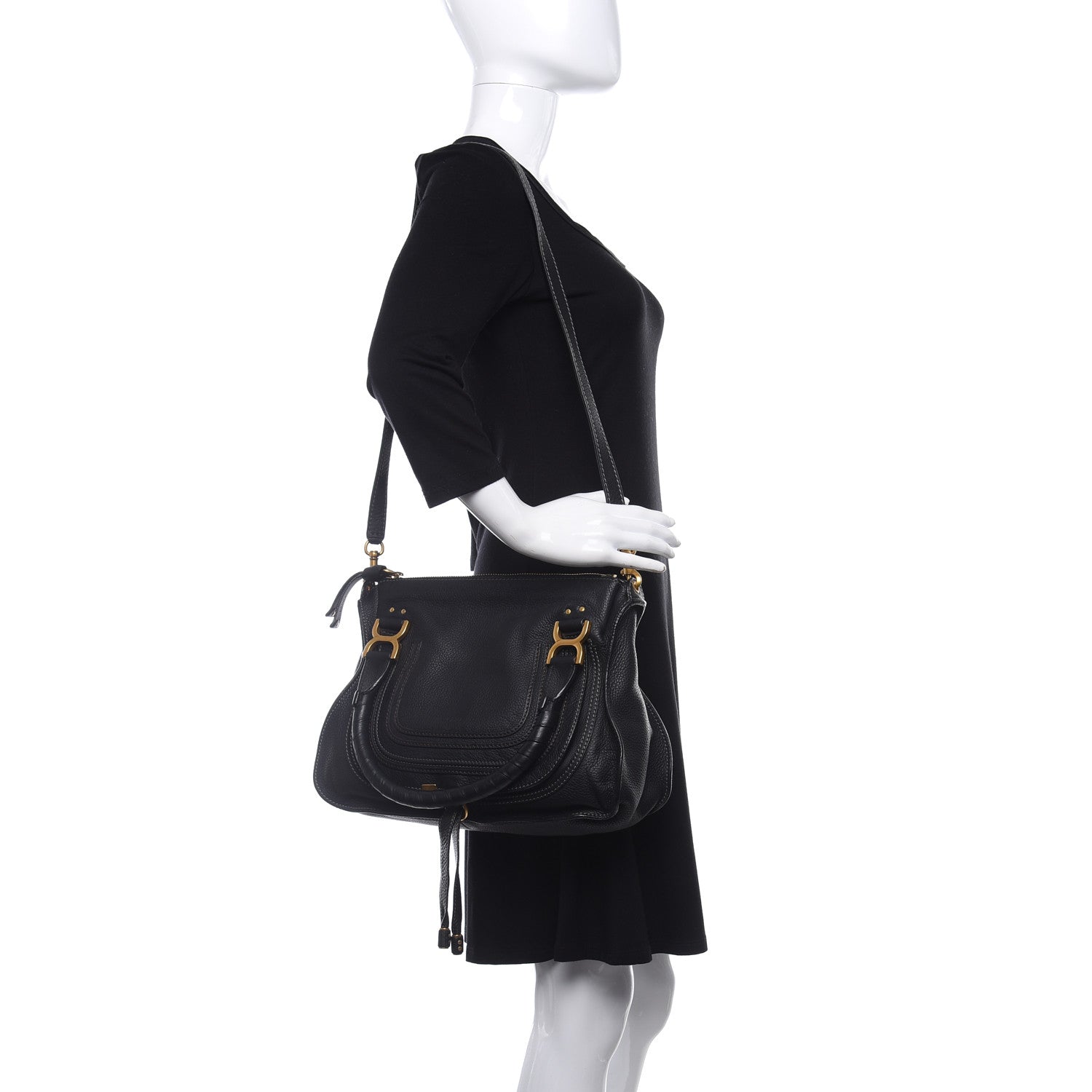 Chloe Calfskin Medium Marcie Satchel Black 2 of 9