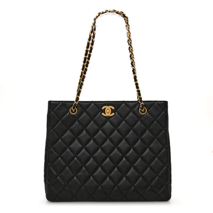 Chanel Lambskin Quilted Shopping Tote Black 1 of 10