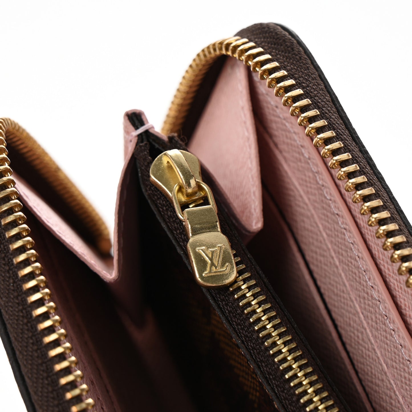 Damier Ebene Clemence Wallet Rose Ballerine
