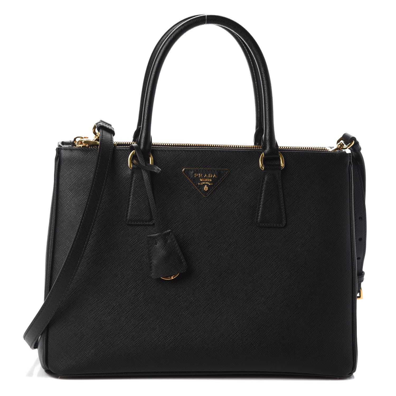 Prada Saffiano Medium Galleria Double Zip Tote Black 1 of 9