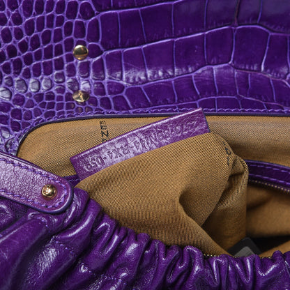 Fendi Lambskin Crocodile Embossed Medium Magic Bag Viola 7 of 12