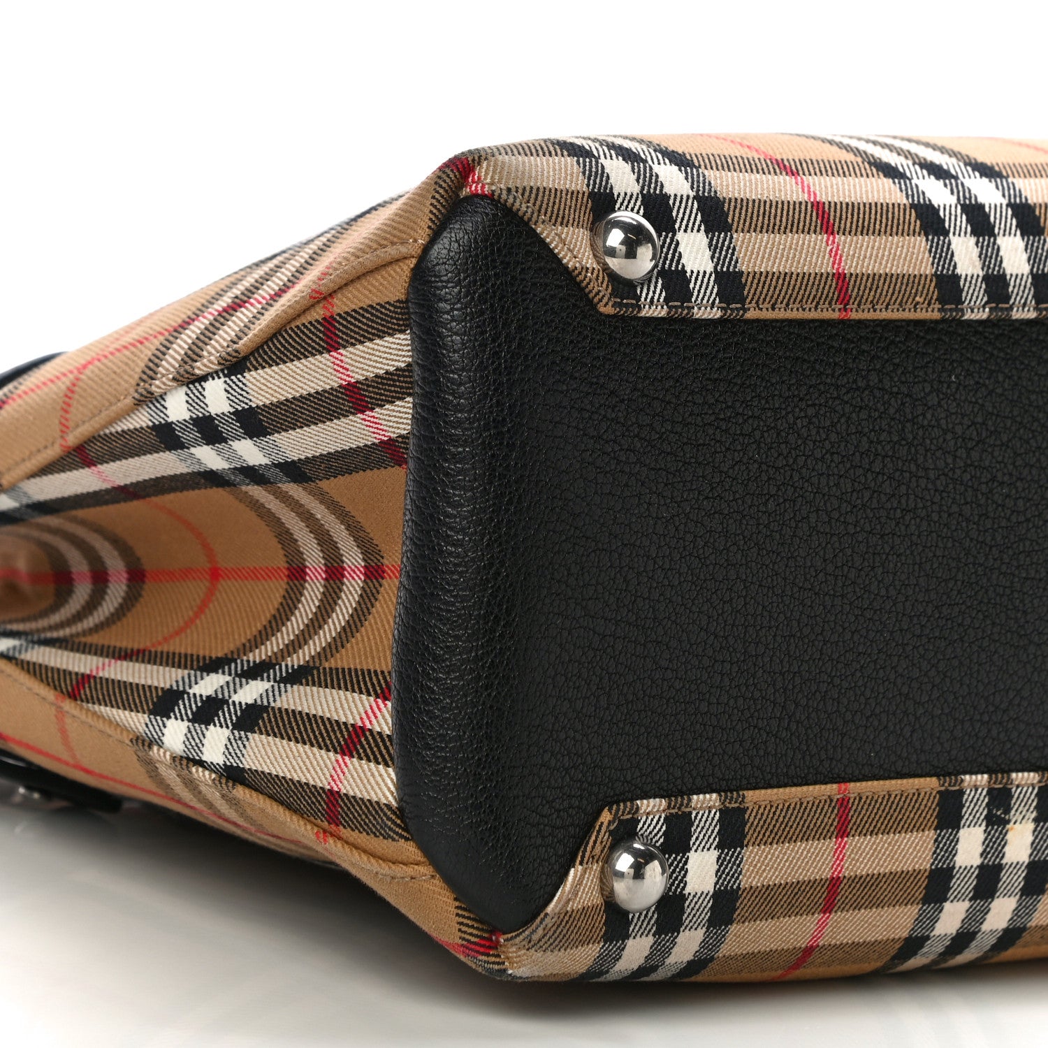 Burberry Goatskin Vintage Check Medium Banner Tote Black 10 of 14