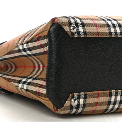 Burberry Goatskin Vintage Check Medium Banner Tote Black 10 of 14