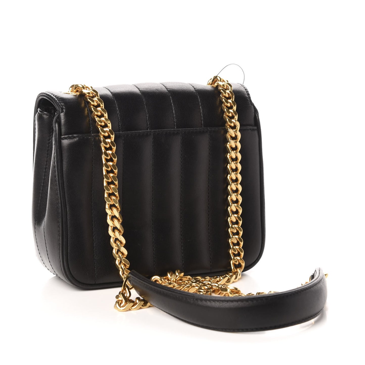 Lambskin Matelasse Monogram Small Vicky Chain Bag Black