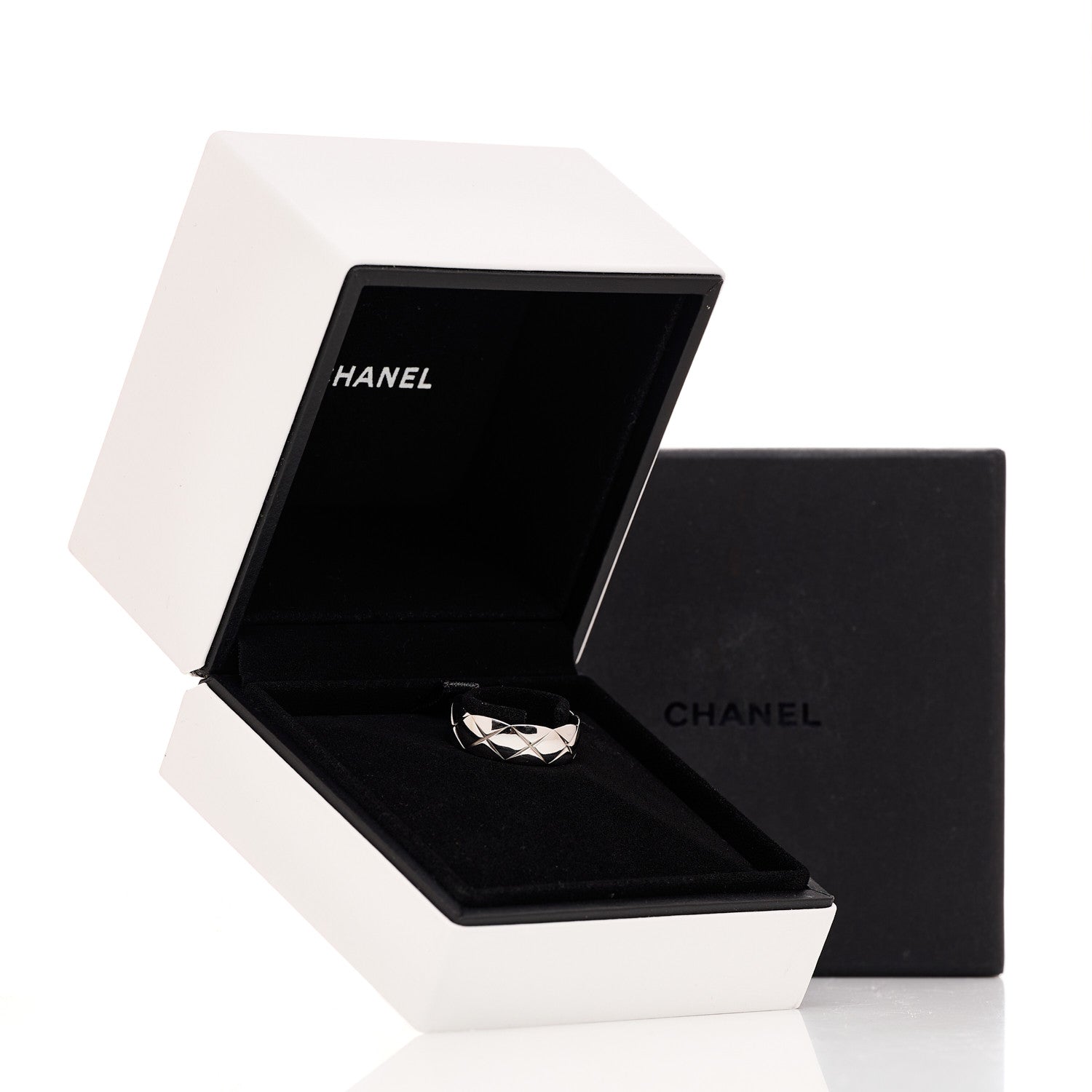Chanel 18K White Gold Small Coco Crush Ring 56 7.75 6 of 6