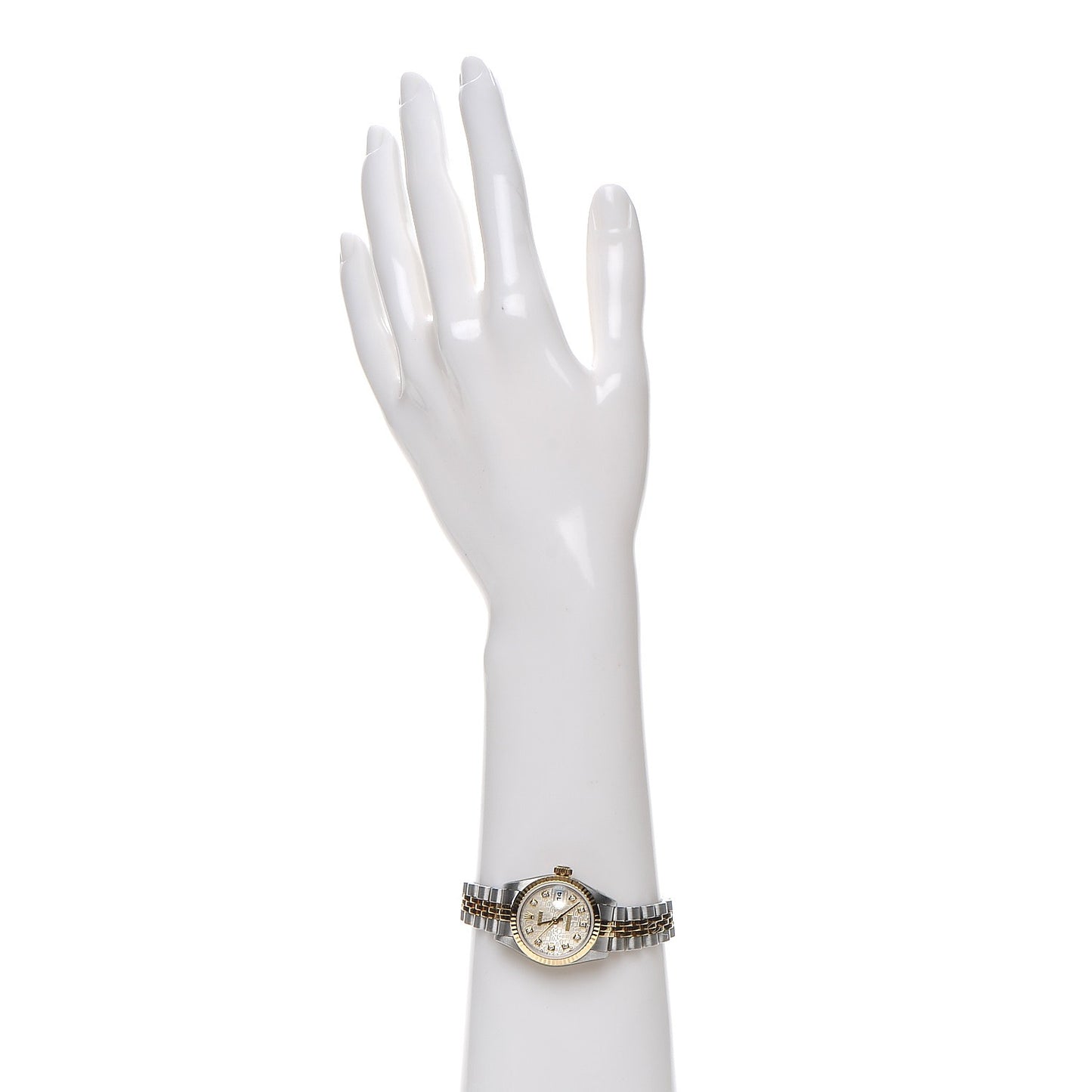Stainless Steel 18K Yellow Gold Diamond 26mm Oyster Perpetual Datejust Watch Silver Jubilee 69173