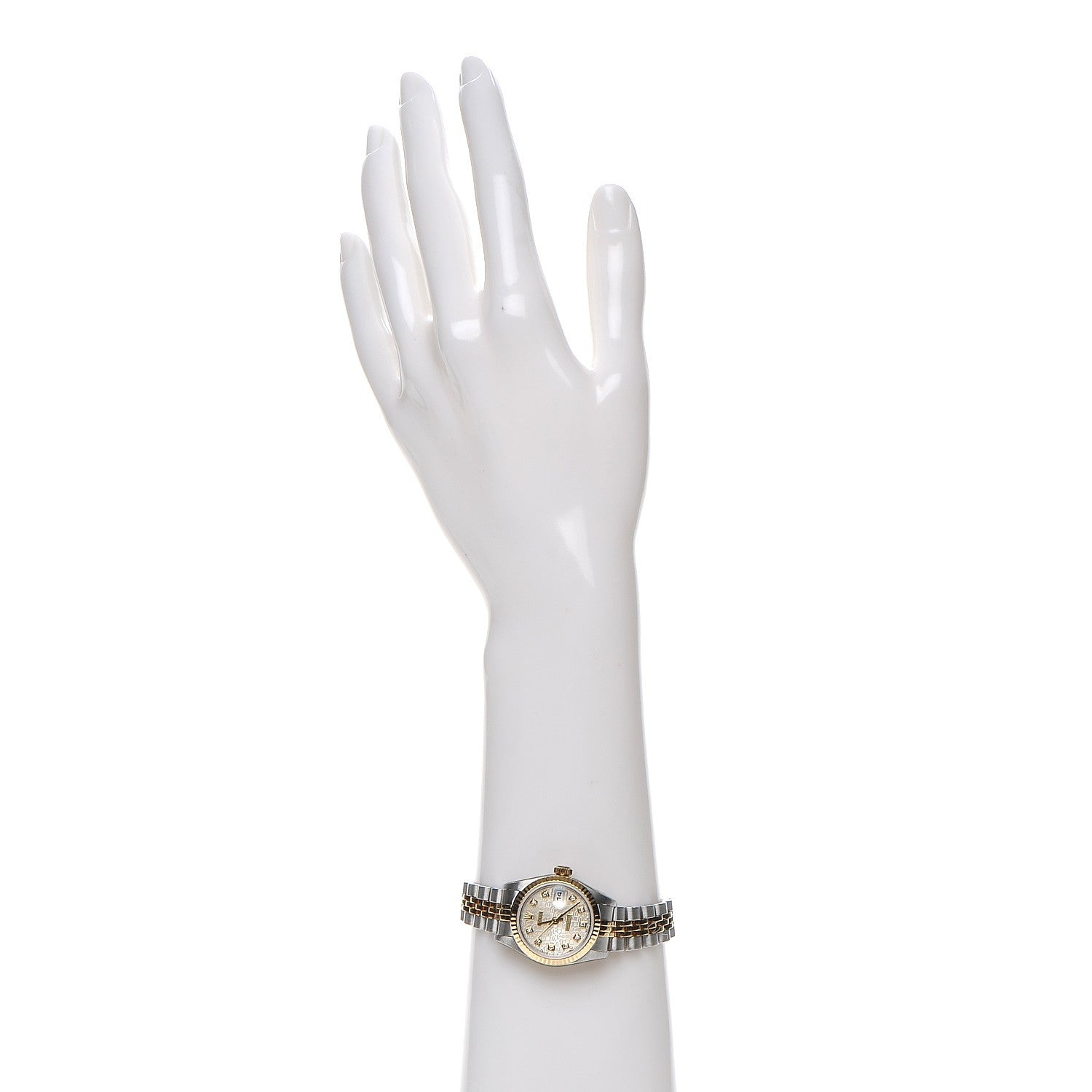 Rolex Stainless Steel 18K Yellow Gold Diamond 26mm Oyster Perpetual Datejust Watch Silver Jubilee 69173 2 of 7