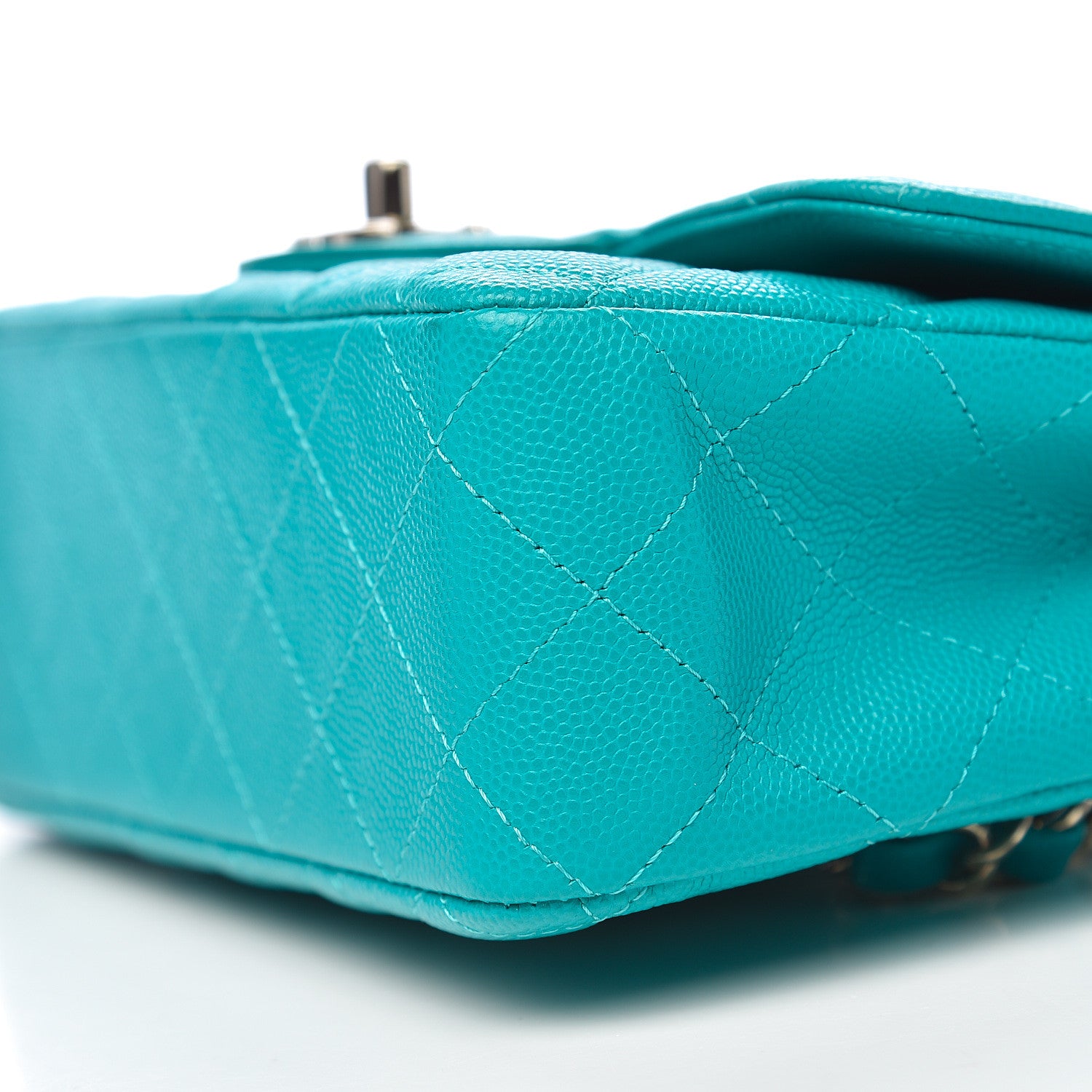 Chanel Caviar Quilted Mini Rectangular Flap Turquoise 11 of 13