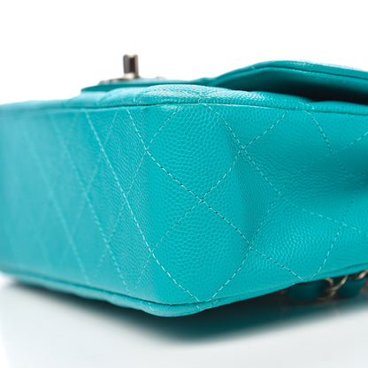 Chanel Caviar Quilted Mini Rectangular Flap Turquoise 11 of 13