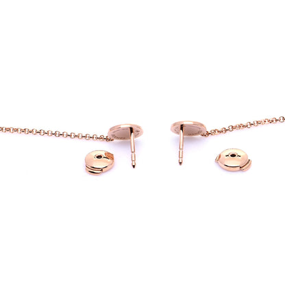 Hermes 18K Rose Gold Diamond Ex-Libris Earrings 5 of 6