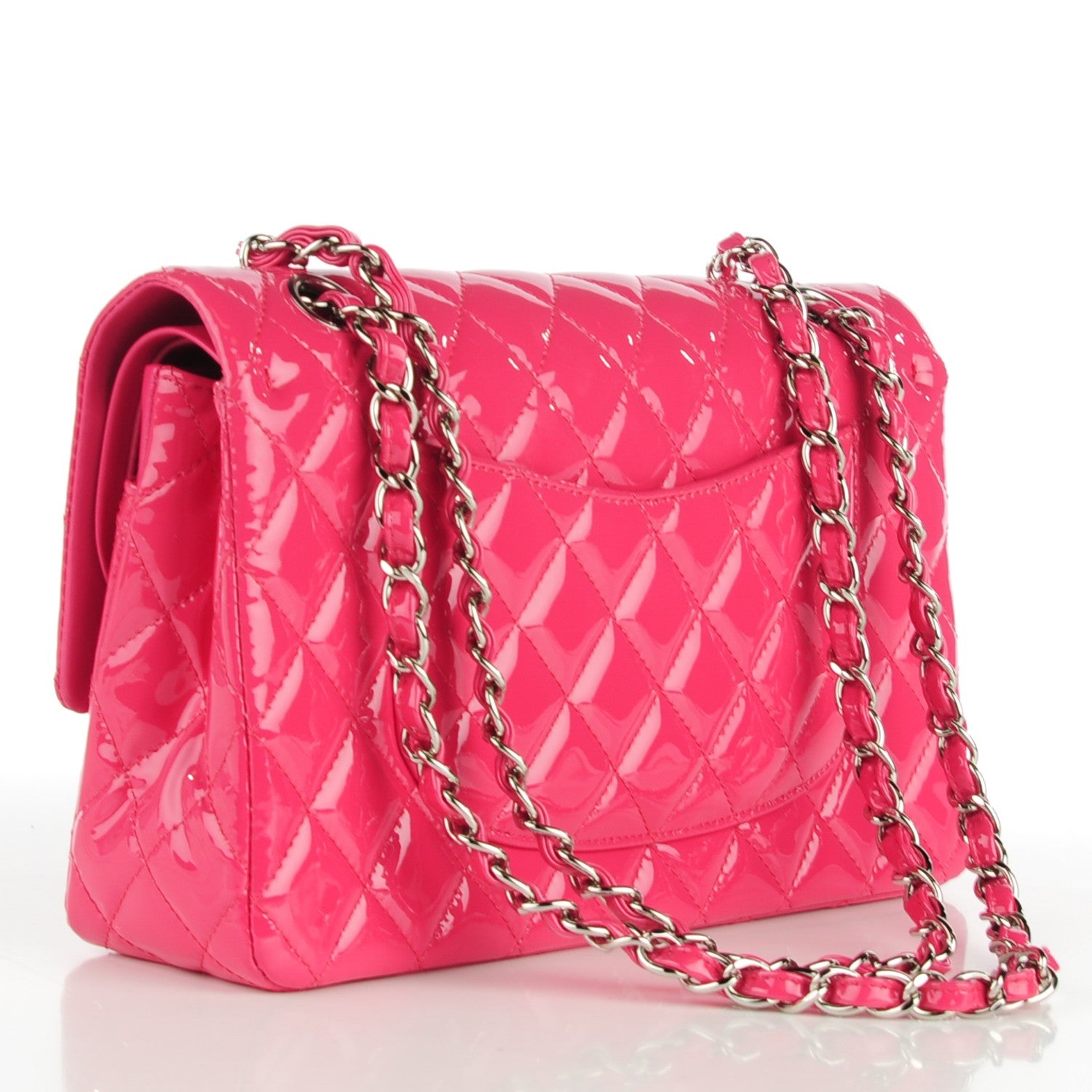 Chanel Patent Quilted Medium Double Flap Fuchsia 3 of 7