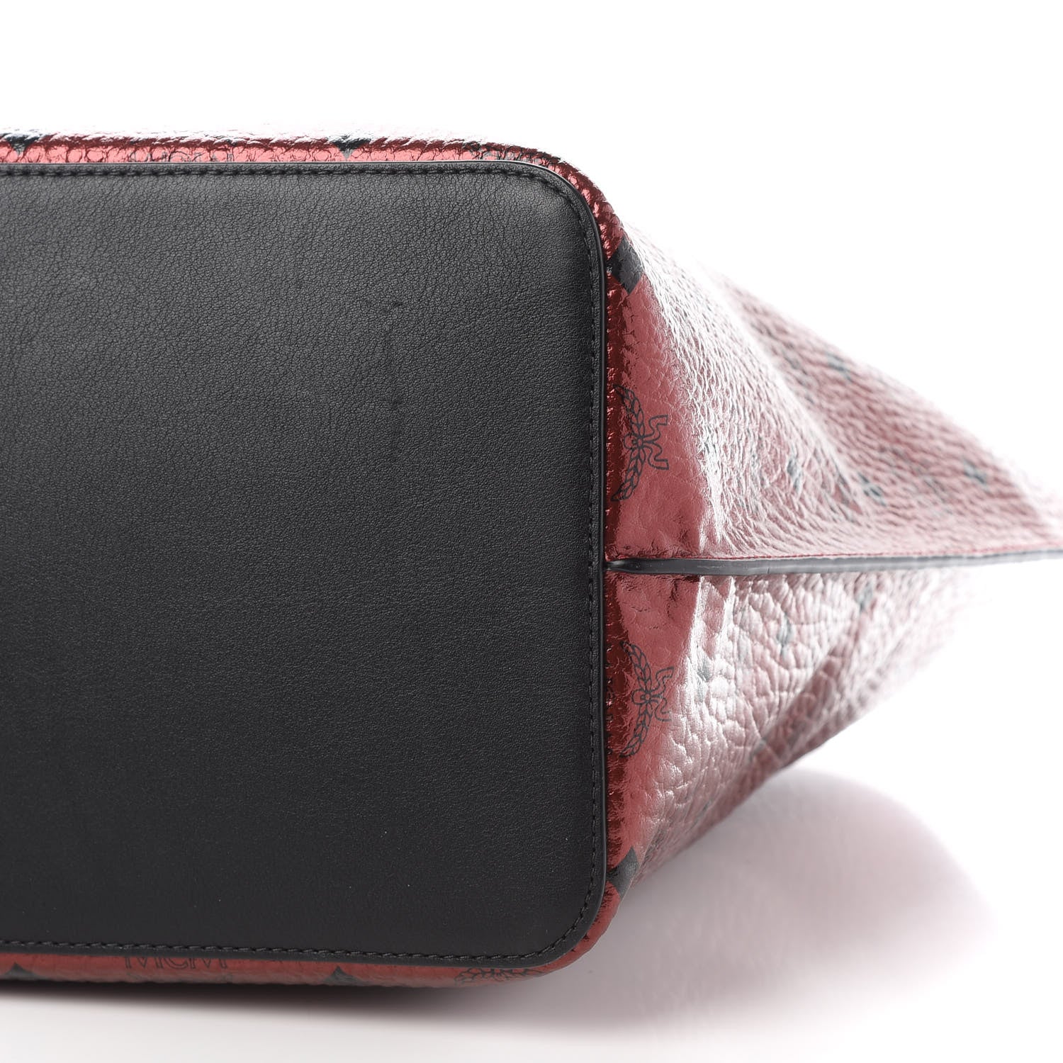 MCM Metallic Visetos Shopper Tote Scooter Red 6 of 11