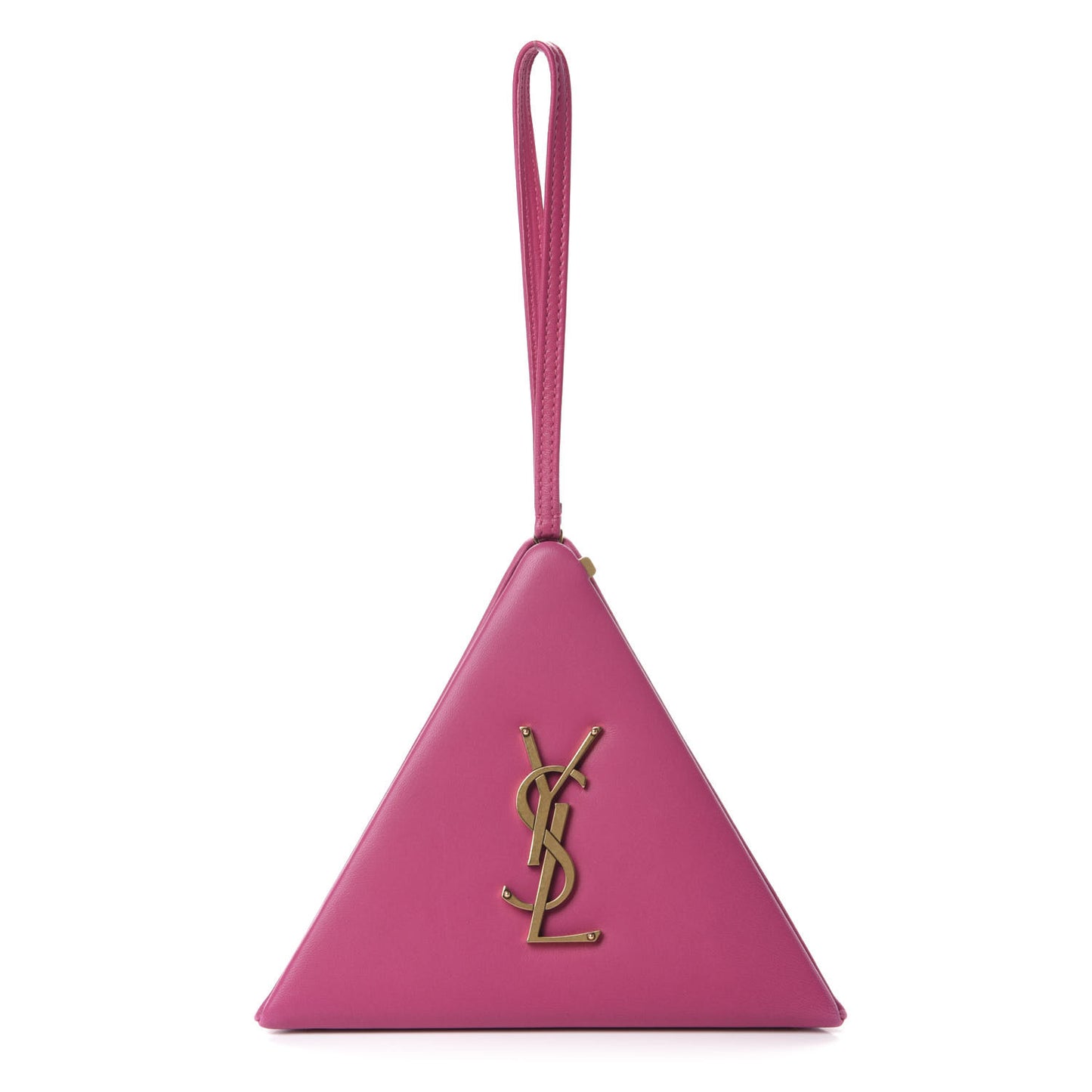 Lambskin Pyramid Clutch Lipstick Fuchsia