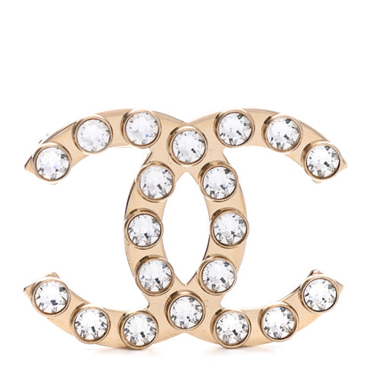Chanel Crystal CC Brooch Gold 1 of 5