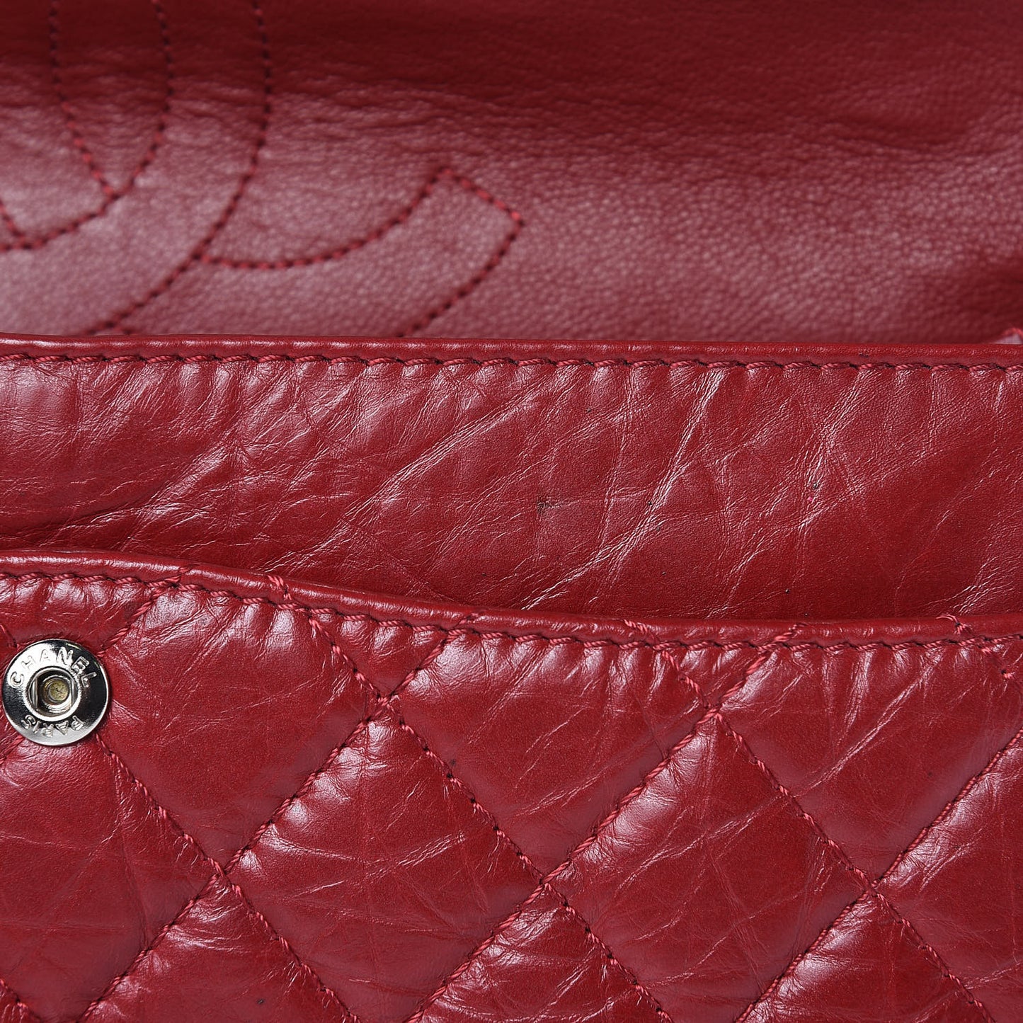 Aged Calfskin Quilted 2.55 Reissue 226 Flap Red
