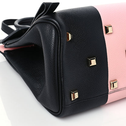 Salvatore Ferragamo Calfskin Studio Top Handle Bag Black Pink 7 of 8