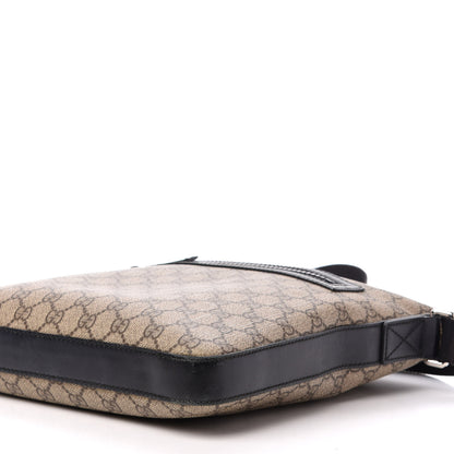Gucci GG Supreme Monogram Flat Messenger Bag Black 11 of 16