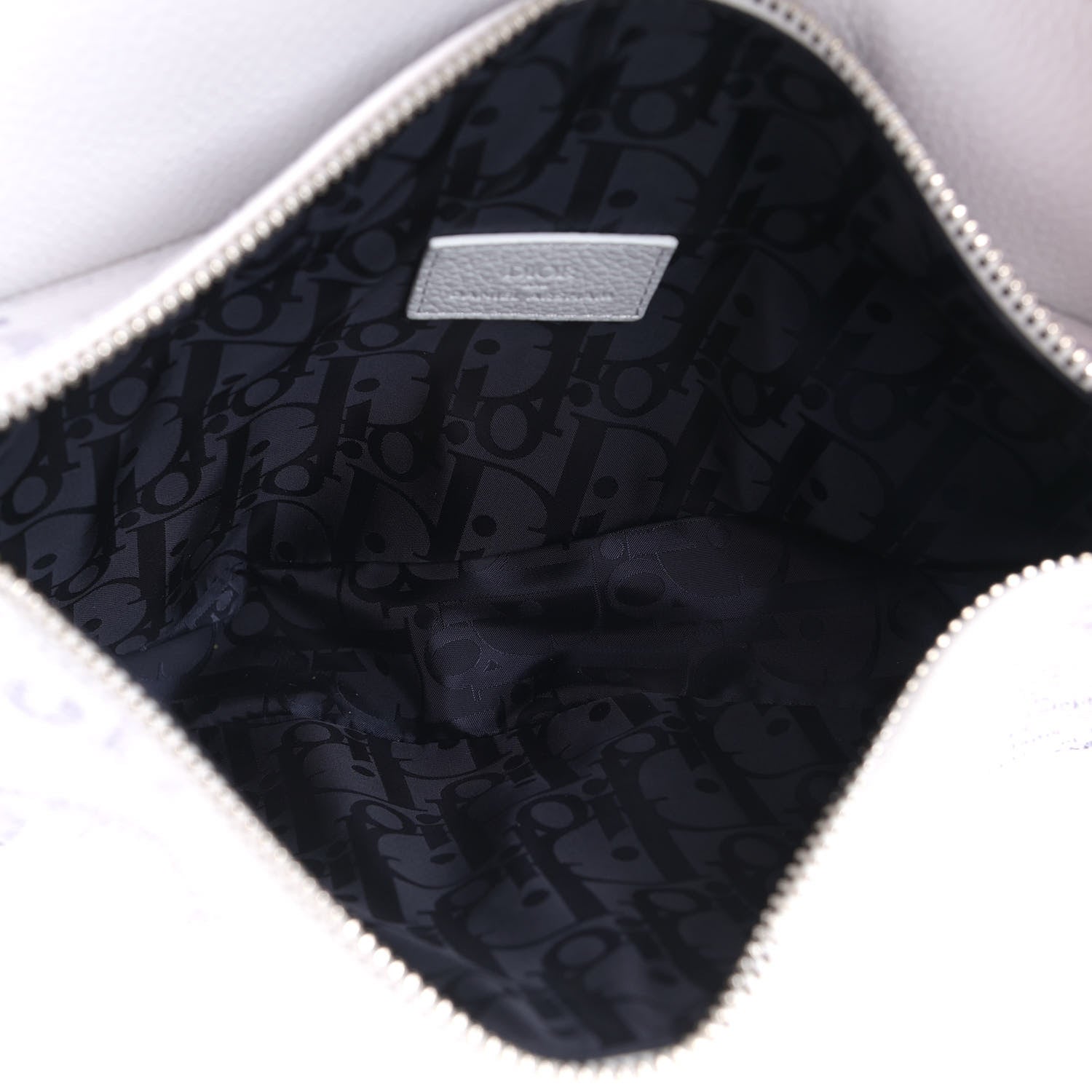 Christian Dior X DANIEL ARSHAM Grained Calfskin Newspaper Print Saddle Bag White 4 of 8