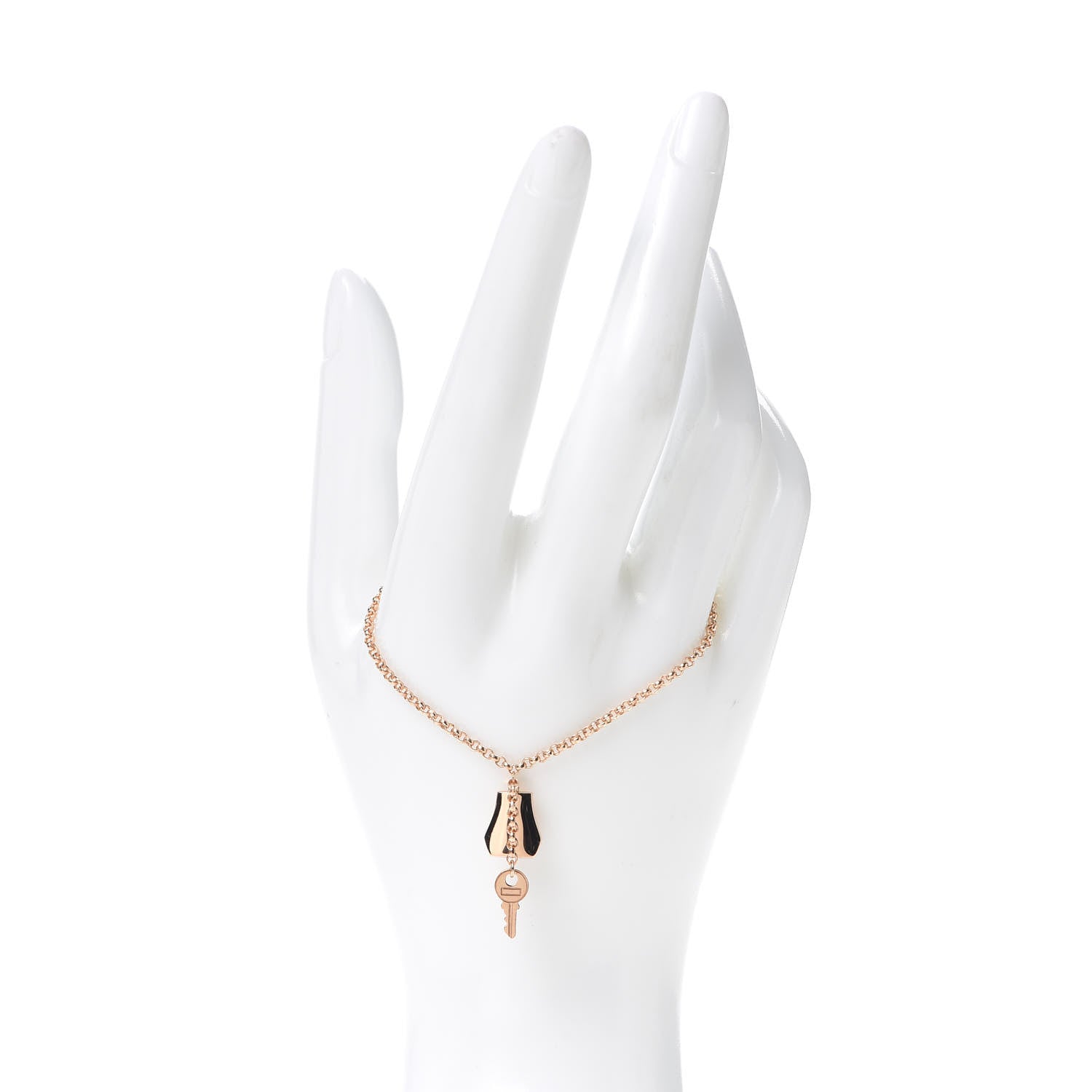 Hermes 18K Rose Gold PM Kelly Clochette Bracelet SH 2 of 6