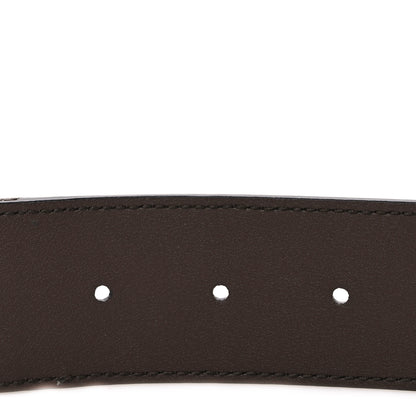 Gucci Monogram Jumbo GG Textured Dollar Calfskin Double G 40mm Belt 80 32 Camel Ebony 4 of 5