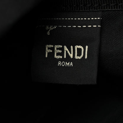 Fendi Cotton Canvas Vitello Grace Light Logo Flat Pouch Black 7 of 8