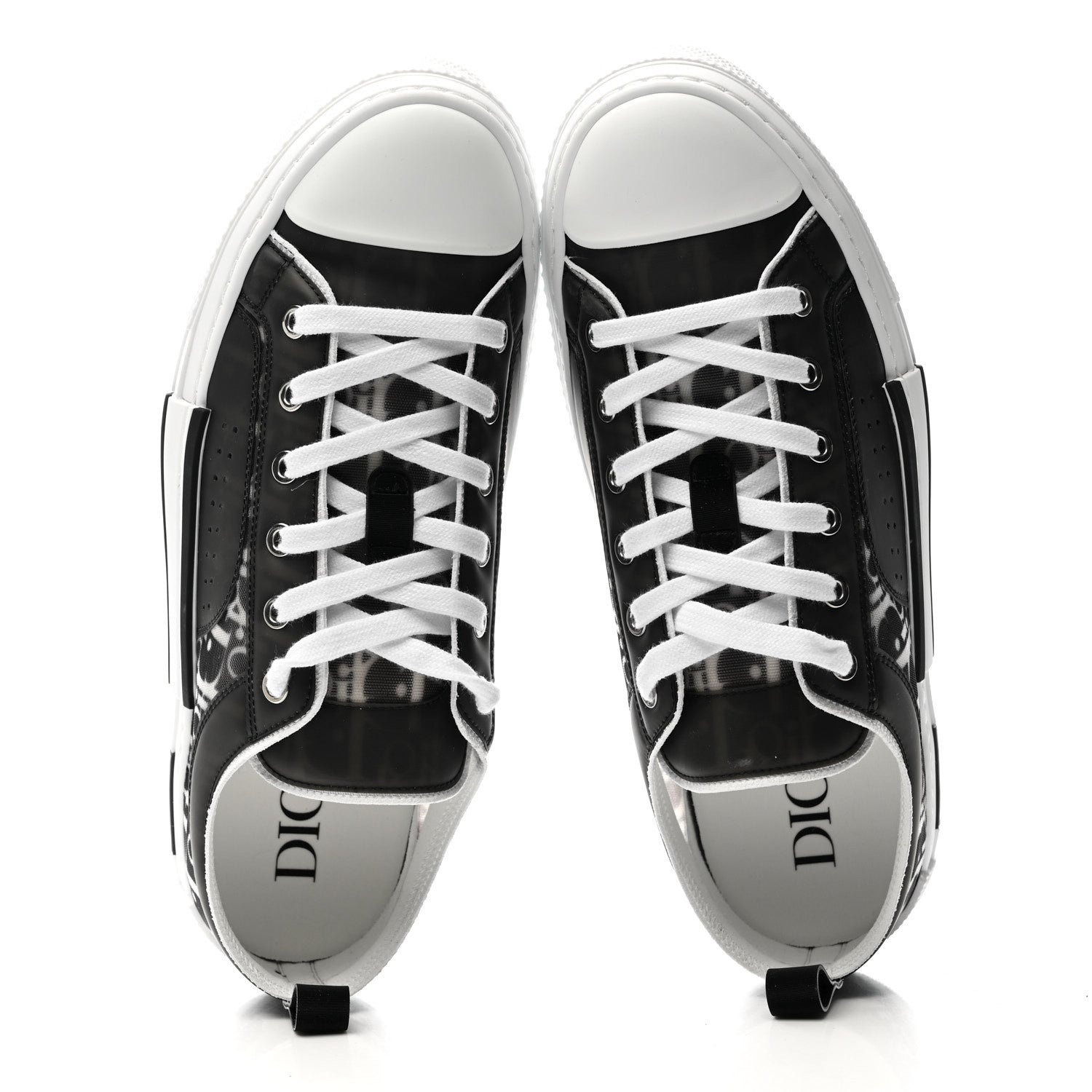 Christian Dior Technical Canvas Mesh Oblique Printed Mens B23 League Low Top Sneaker 43 Black Beige 2 of 10
