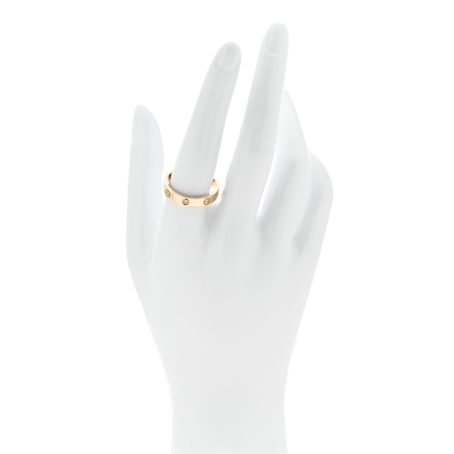 Cartier 18K Yellow Gold Diamond 4mm LOVE Wedding Band Ring 60 9.25 2 of 4