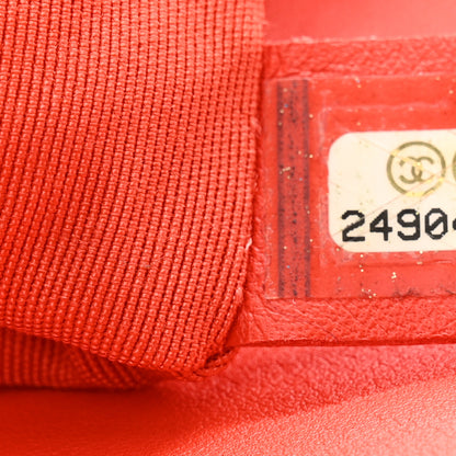 Chanel Lambskin Chevron CC Clutch Orange 8 of 12