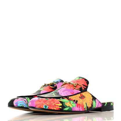 Gucci X KEN SCOTT Canvas Infinity Jenni Women's Princetown Slippers 35.5 Black Pink 3 of 10