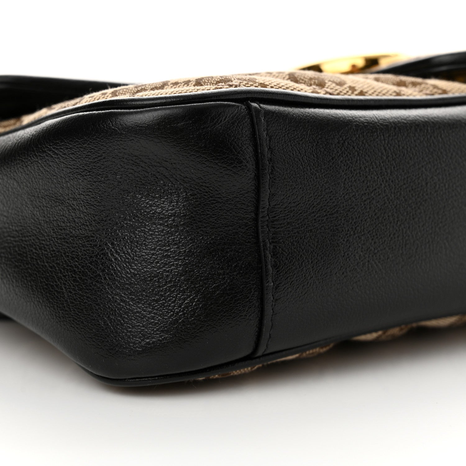 Gucci Monogram Matelasse Diagonal Small GG Marmont Shoulder Bag Beige Black 9 of 12