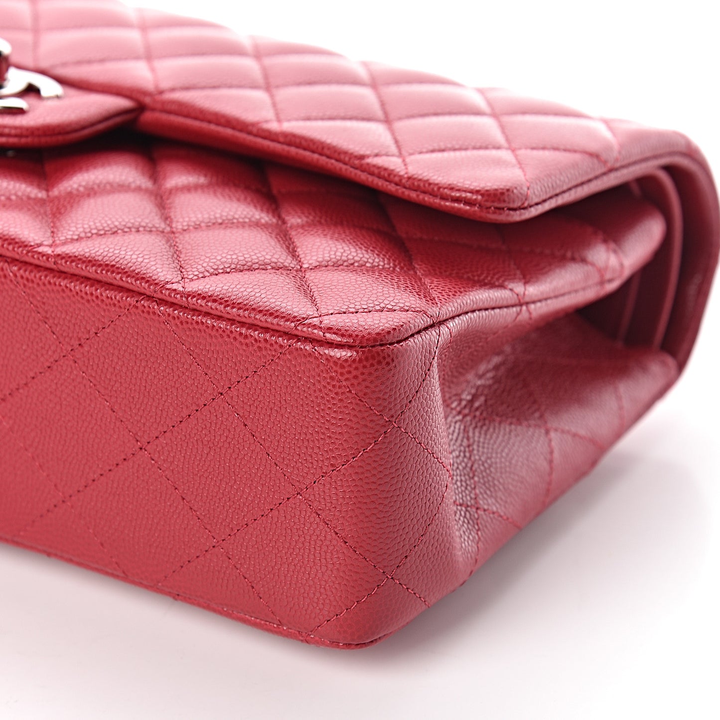 Caviar Quilted Medium Double Flap Pink