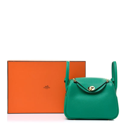 Hermes Taurillon Clemence Mini Lindy 20 Menthe 11 of 11