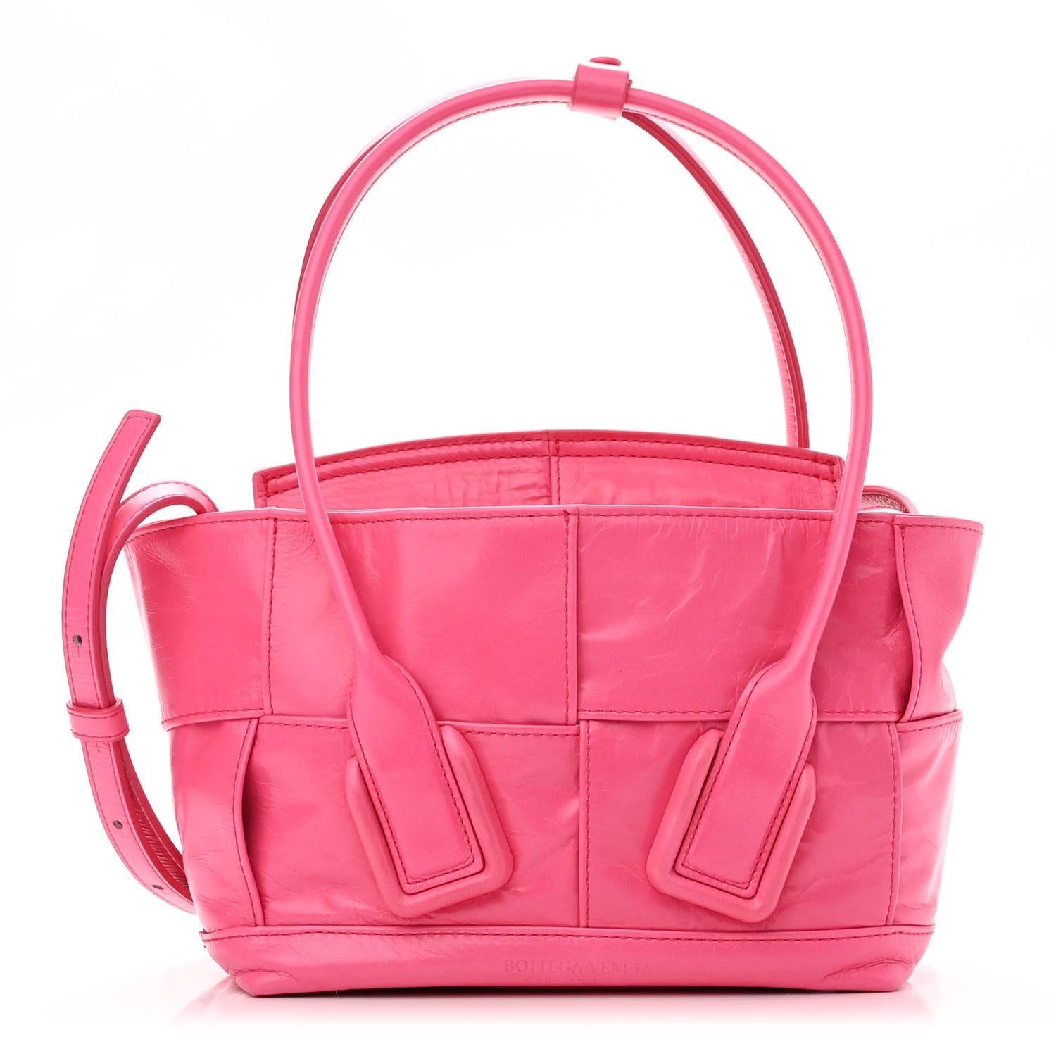 Bottega Veneta Paper Calfskin Maxi Intrecciato Mini Arco Pink 1 of 11