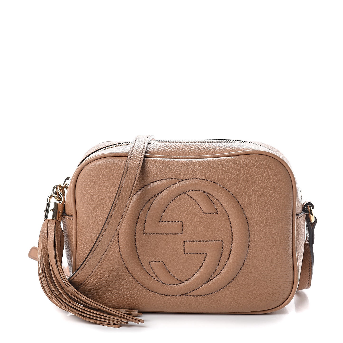 Pebbled Calfskin Small Soho Disco Bag Rose Beige