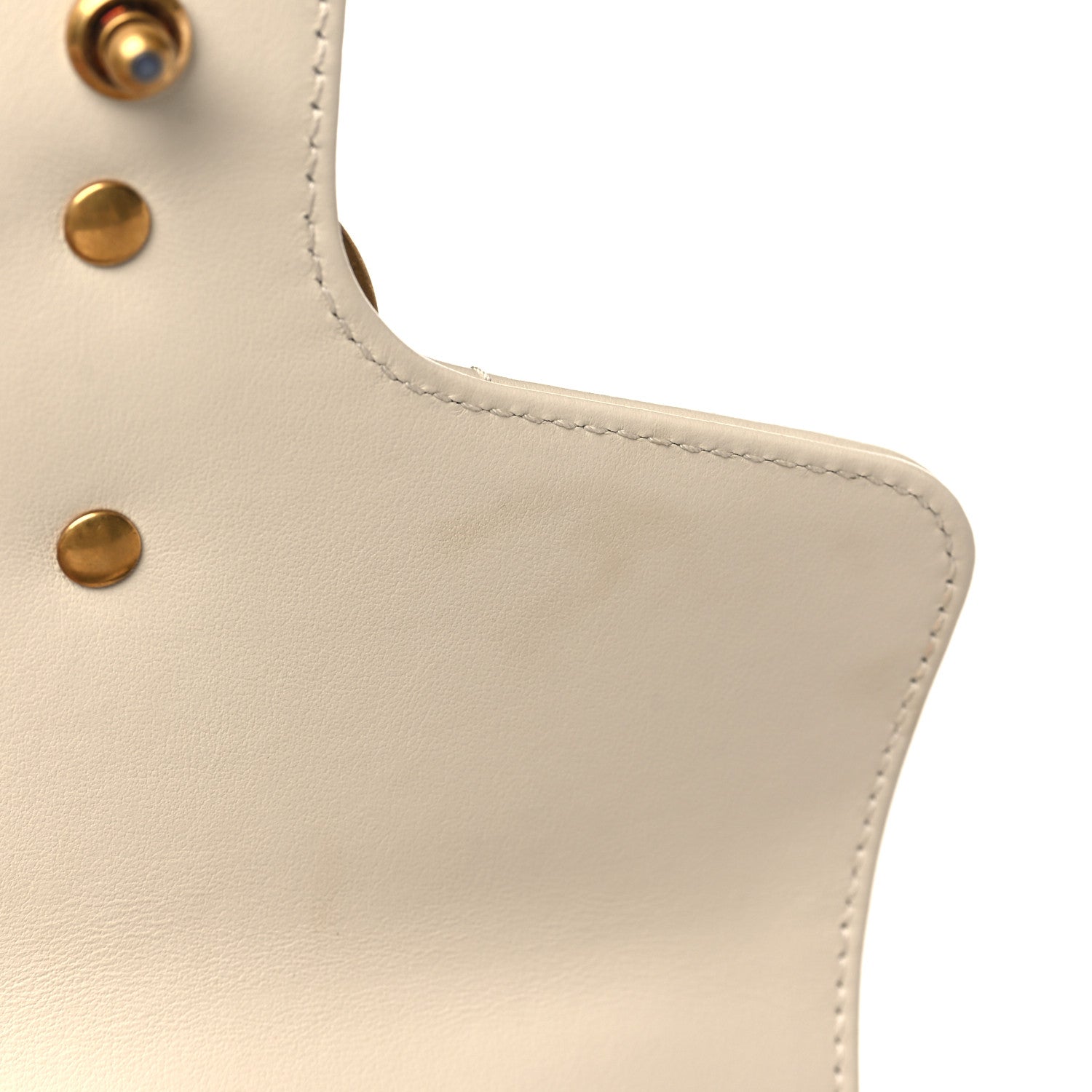 Gucci Calfskin Matelasse Mini GG Marmont Top Handle Shoulder Bag White 10 of 11