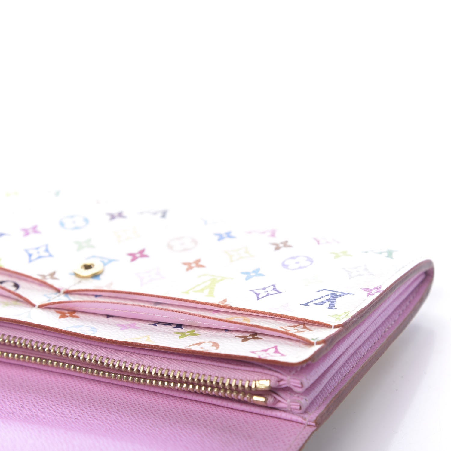 Louis Vuitton Monogram Multicolor Sarah Wallet White Litchi 7 of 8