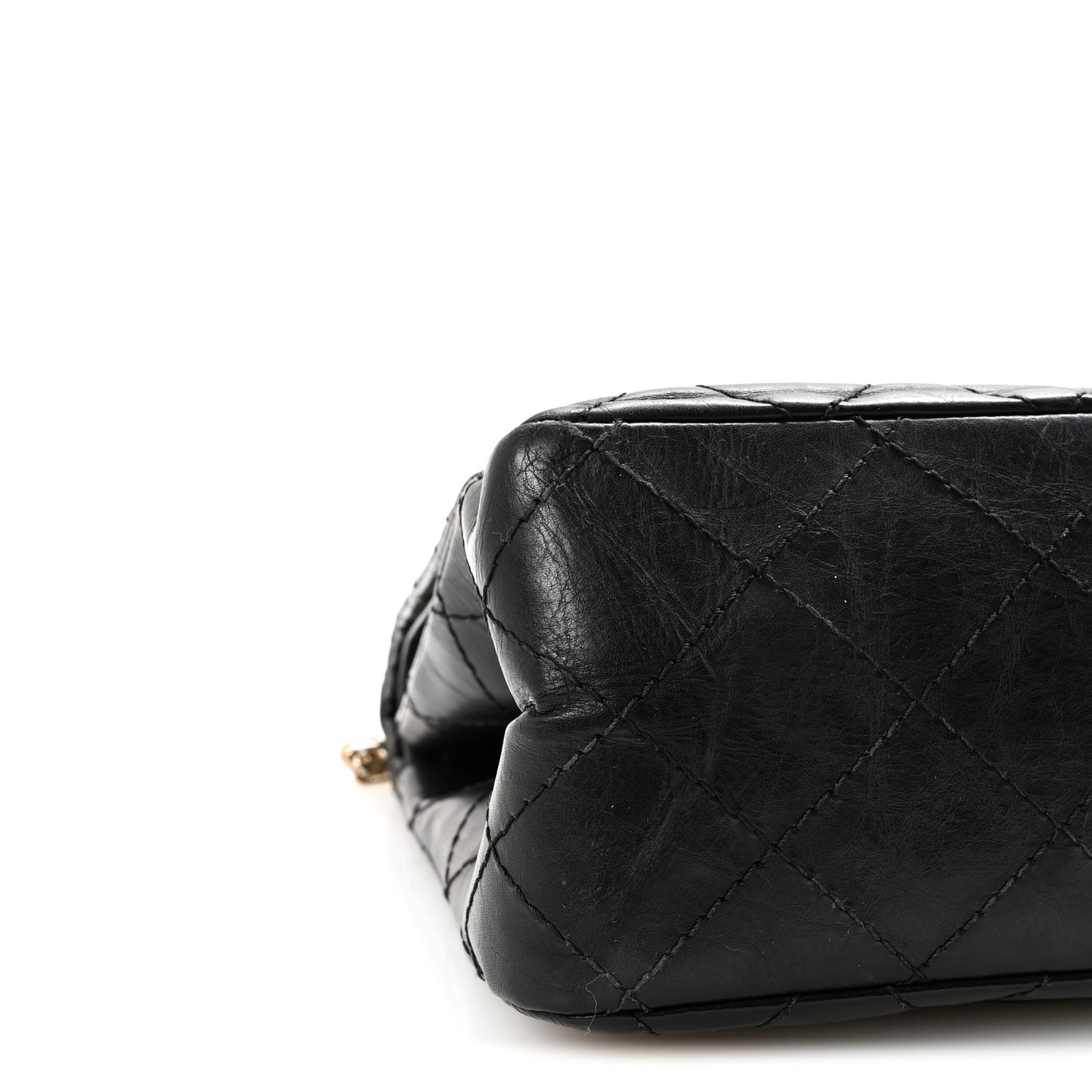 Aged Calfskin Quilted 2.55 Reissue 227 Flap Black