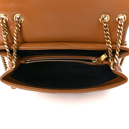 Saint Laurent Calfskin Y Quilted Monogram Small Loulou Chain Satchel Dark Natural 5 of 12