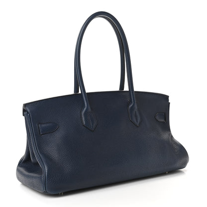 Hermes Taurillon Clemence JPG Shoulder Birkin II 42 Bleu Marine 3 of 12