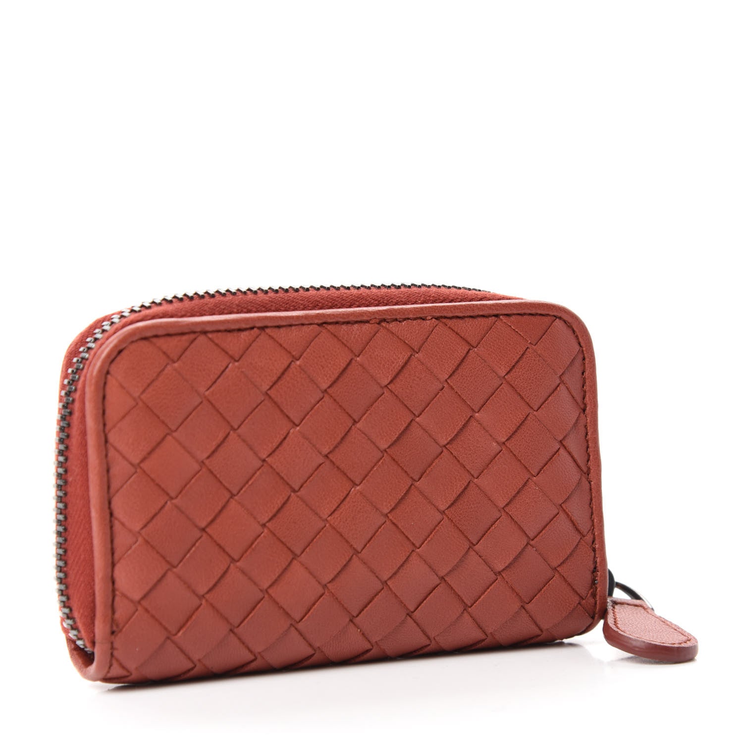 Bottega Veneta Nappa Intrecciato Zip Around Coin Purse Brique 3 of 8