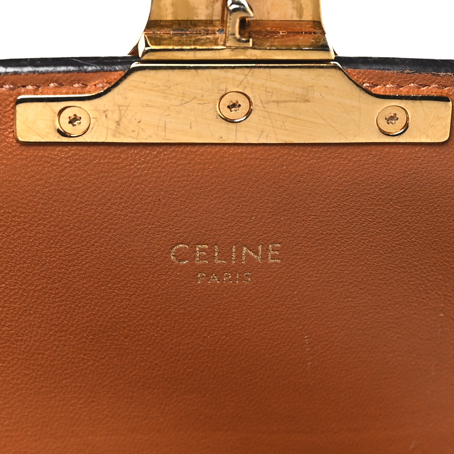 Celine Calfskin Triomphe Canvas Teen Triomphe Bag White 6 of 11