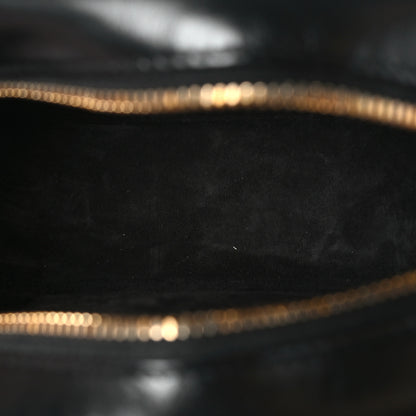Celine Smooth Calfskin Cuir Triomphe Oval Bag Black 5 of 9