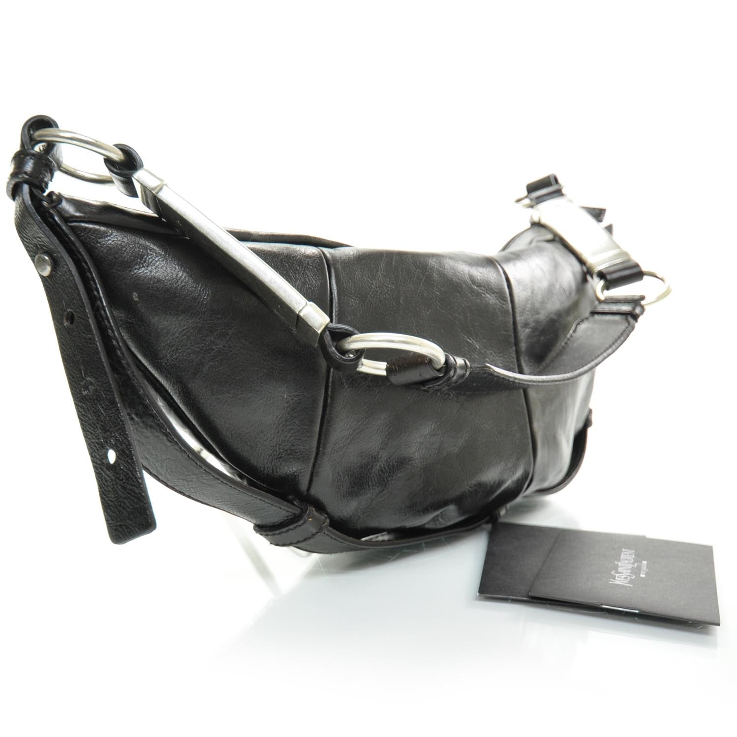 Saint Laurent Leather Small Hobo Dark Brown 2 of 8
