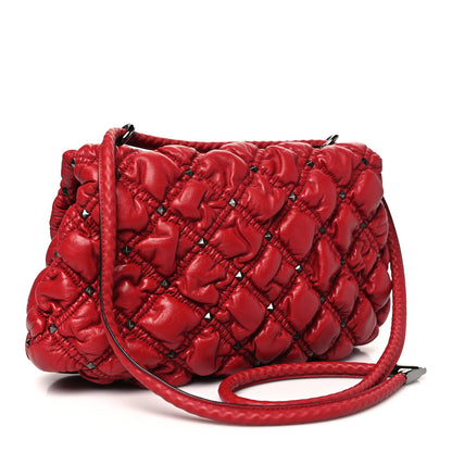 Valentino Garavani Nappa Medium Spikeme Shoulder Bag Red 2 of 8
