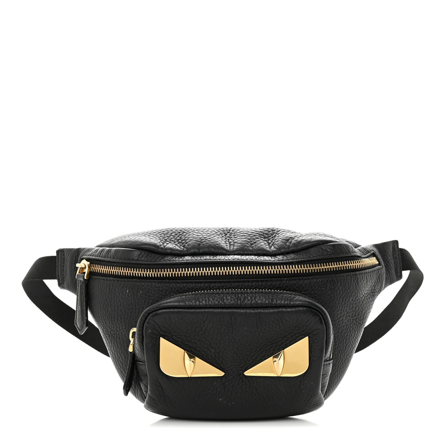 Cuoio Romano Metal Bug Eyes Pocket Belt Bag Black