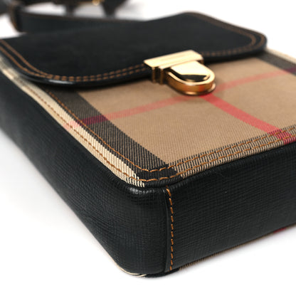 Burberry House Check English Suede Small Satchel Black 7 of 8
