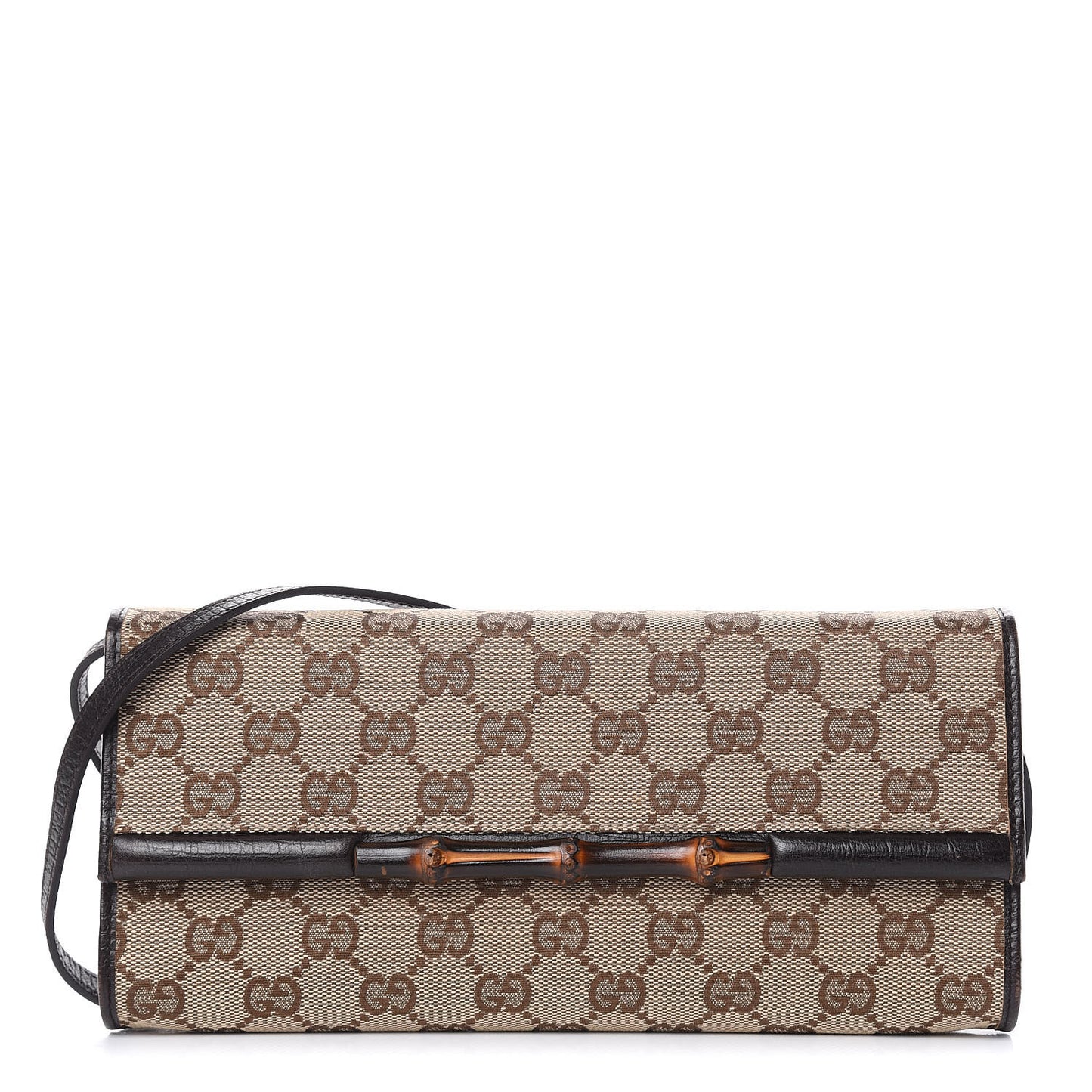 Monogram Bamboo Bar Clutch Dark Brown
