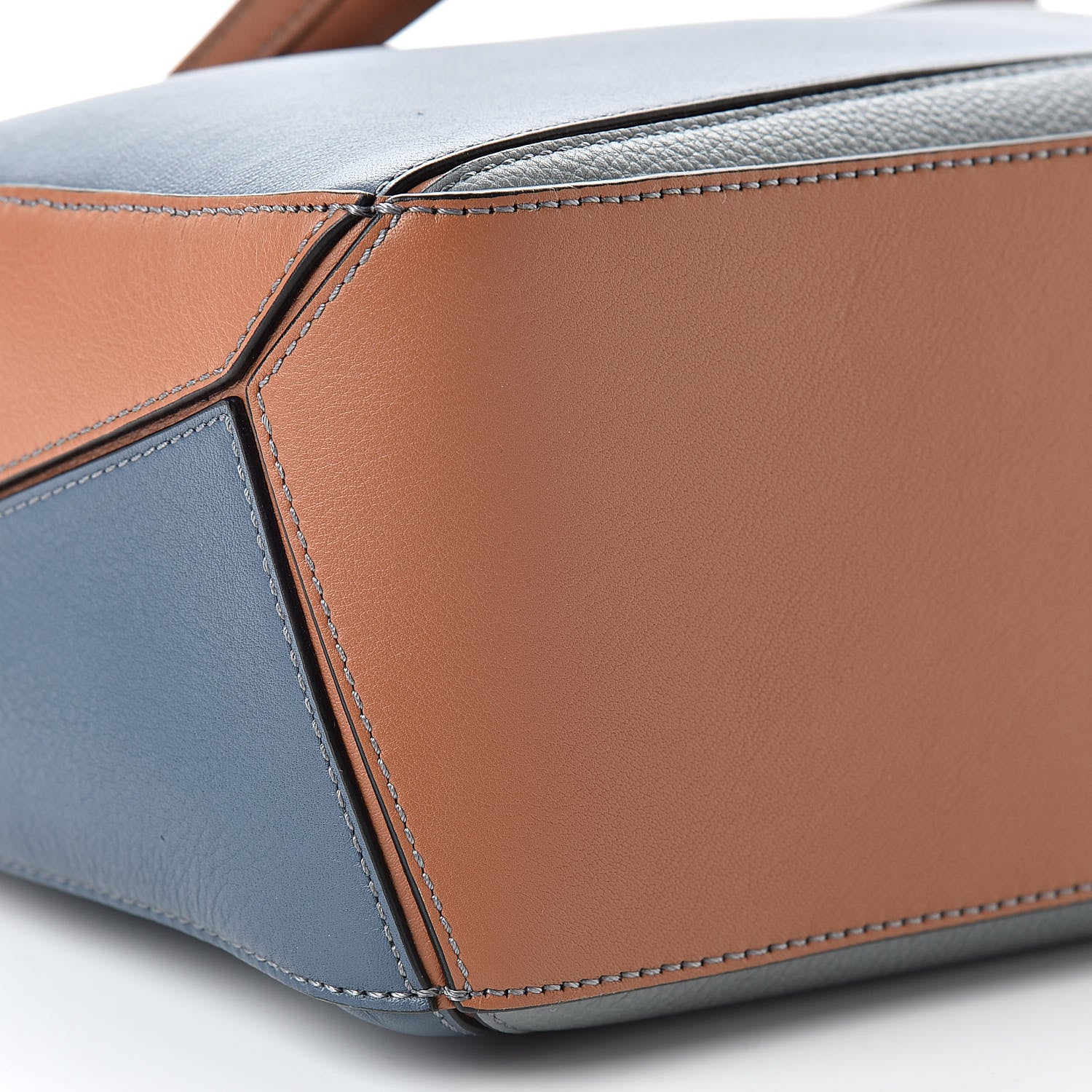 Loewe Calfskin Small Puzzle Bag Stone Blue Indigo Tan 8 of 9