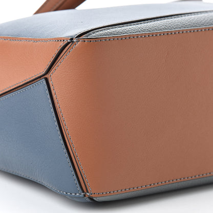 Loewe Calfskin Small Puzzle Bag Stone Blue Indigo Tan 8 of 9