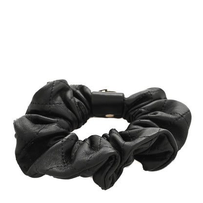Chanel Lambskin Quilted CC Hair Scrunchie Black 3 of 4